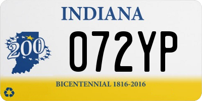 IN license plate 072YP