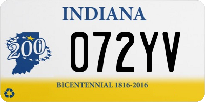 IN license plate 072YV