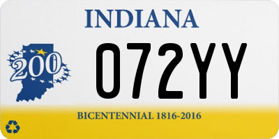 IN license plate 072YY