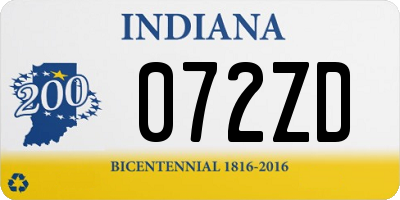 IN license plate 072ZD