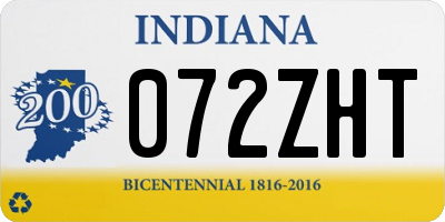 IN license plate 072ZHT