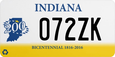 IN license plate 072ZK