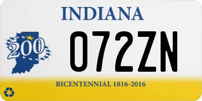 IN license plate 072ZN