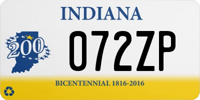 IN license plate 072ZP