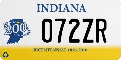 IN license plate 072ZR