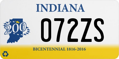 IN license plate 072ZS