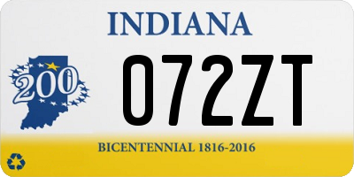 IN license plate 072ZT