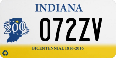 IN license plate 072ZV