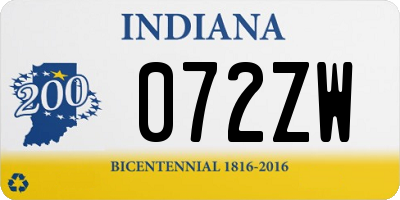 IN license plate 072ZW