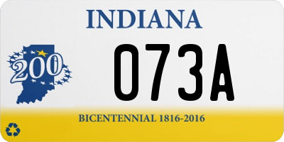 IN license plate 073A