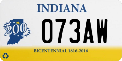 IN license plate 073AW