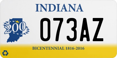 IN license plate 073AZ