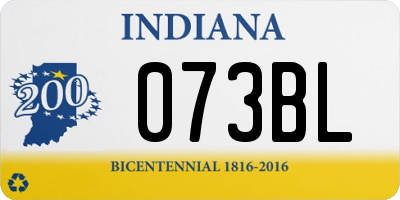 IN license plate 073BL