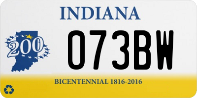 IN license plate 073BW