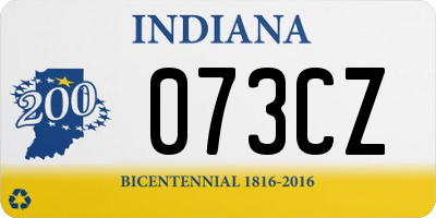 IN license plate 073CZ