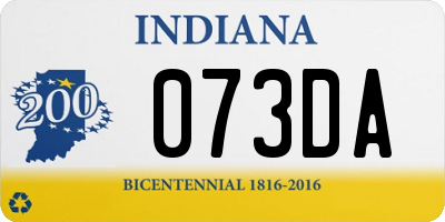 IN license plate 073DA