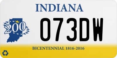 IN license plate 073DW