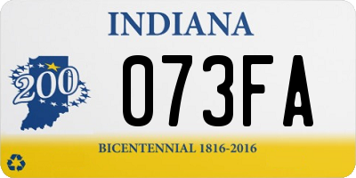 IN license plate 073FA