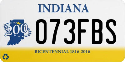 IN license plate 073FBS