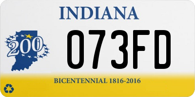 IN license plate 073FD