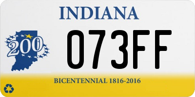 IN license plate 073FF