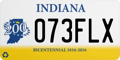 IN license plate 073FLX