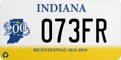 IN license plate 073FR