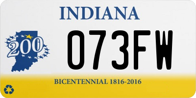 IN license plate 073FW