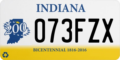 IN license plate 073FZX
