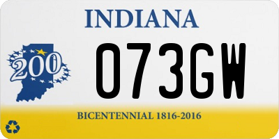 IN license plate 073GW