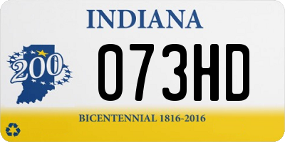 IN license plate 073HD