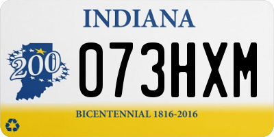 IN license plate 073HXM