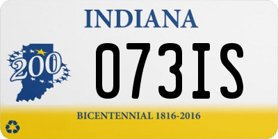 IN license plate 073IS