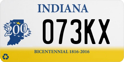 IN license plate 073KX