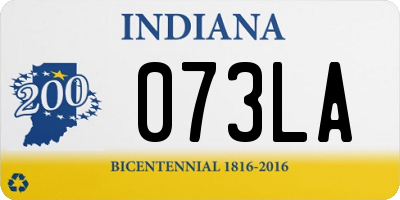 IN license plate 073LA