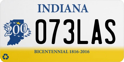 IN license plate 073LAS