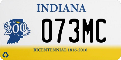 IN license plate 073MC