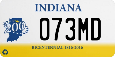 IN license plate 073MD