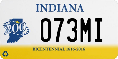 IN license plate 073MI