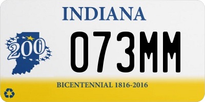 IN license plate 073MM