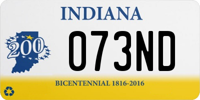 IN license plate 073ND