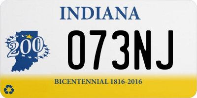IN license plate 073NJ