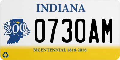 IN license plate 073OAM