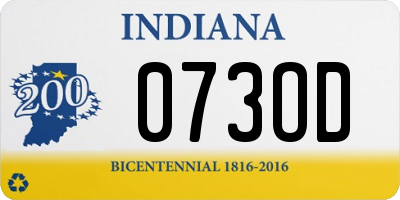 IN license plate 073OD