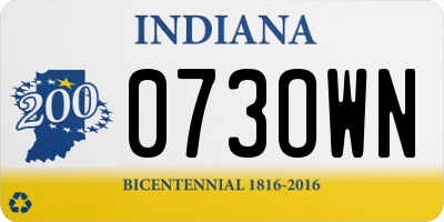 IN license plate 073OWN