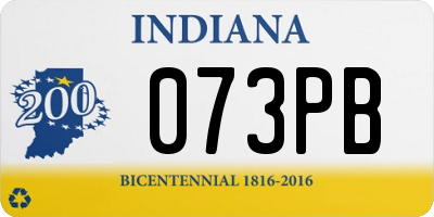 IN license plate 073PB