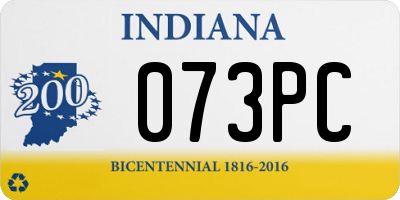 IN license plate 073PC