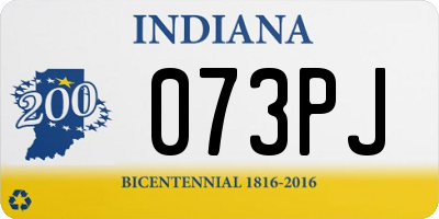 IN license plate 073PJ