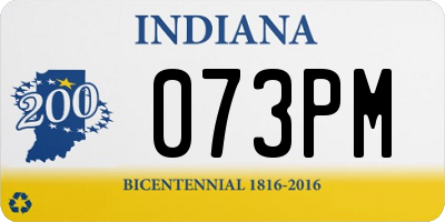 IN license plate 073PM