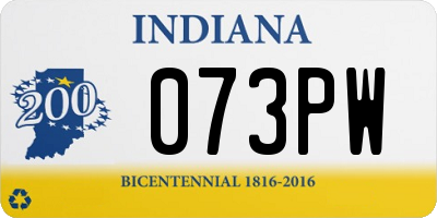 IN license plate 073PW